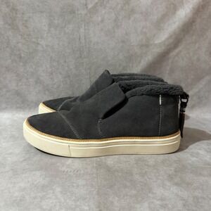 TOMS‎ Jutti Mid Bootie Womens Size 9 Charcoal Grey Faux Fur Lined Slip On